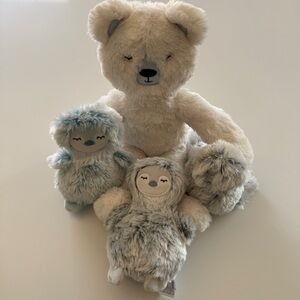 Slumberkins Lot-Polar (Honey) Bear-Seal-Blue-Silver Penguin-Limited Edition